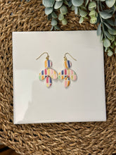 Load image into Gallery viewer, Organic Shaped Clay Earrings – Striped Elegance