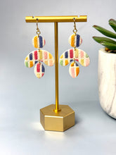 Load image into Gallery viewer, Organic Shaped Clay Earrings – Striped Elegance