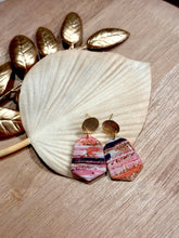 Load image into Gallery viewer, Glitter Striped Drop Earrings