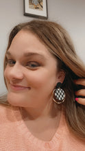 Load image into Gallery viewer, Checkered Gold Hoops