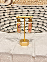 Load image into Gallery viewer, Glitter Oblong Striped Earrings