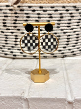Load image into Gallery viewer, Checkered Gold Hoops
