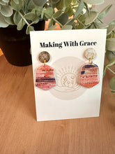 Load image into Gallery viewer, Glitter Striped Drop Earrings