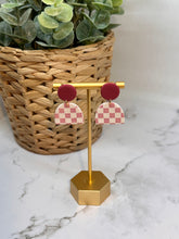Load image into Gallery viewer, Pink checkered earrings