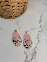 Load image into Gallery viewer, Pink and floral drop earrings