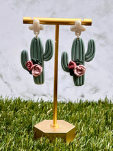 Load image into Gallery viewer, Floral Cactus Earrings