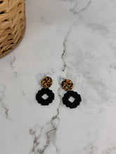 Load image into Gallery viewer, Black and Leopard earrings