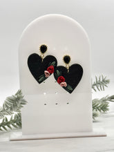 Load image into Gallery viewer, Black Floral Hearts
