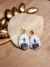 Load image into Gallery viewer, Purple Flower Drop Earring
