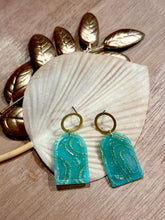 Load image into Gallery viewer, Dome Seafoam Faux Agate Earrings
