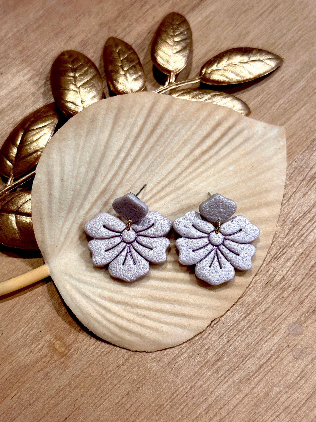 Lilac Flower Drop Earrings