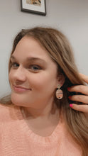 Load image into Gallery viewer, Glitter Oval Striped Earrings
