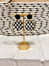 Load image into Gallery viewer, Checkered Gold Hoops
