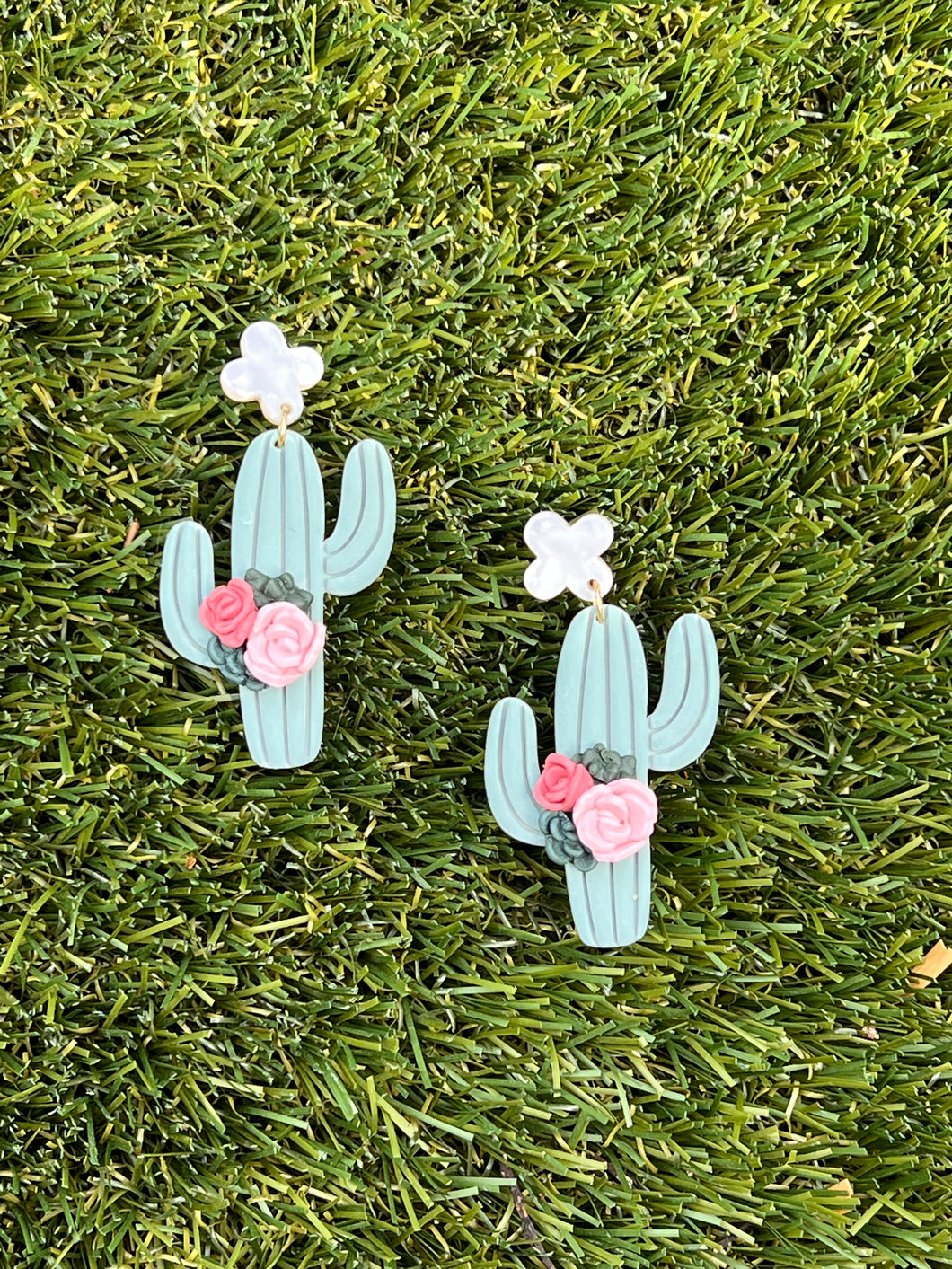 Floral Cactus Earrings