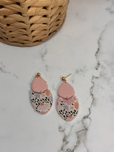 Load image into Gallery viewer, Pink and floral drop earrings
