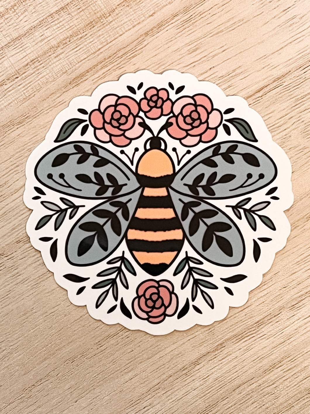 Floral Bee- Sticker