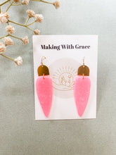 Load image into Gallery viewer, Bright Pink Opal Earrings
