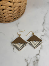 Load image into Gallery viewer, Off white and brown diamond earrings
