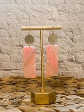 Load image into Gallery viewer, Pink Faux Stone Earrings
