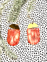 Load image into Gallery viewer, Red Marble Drop Earrings

