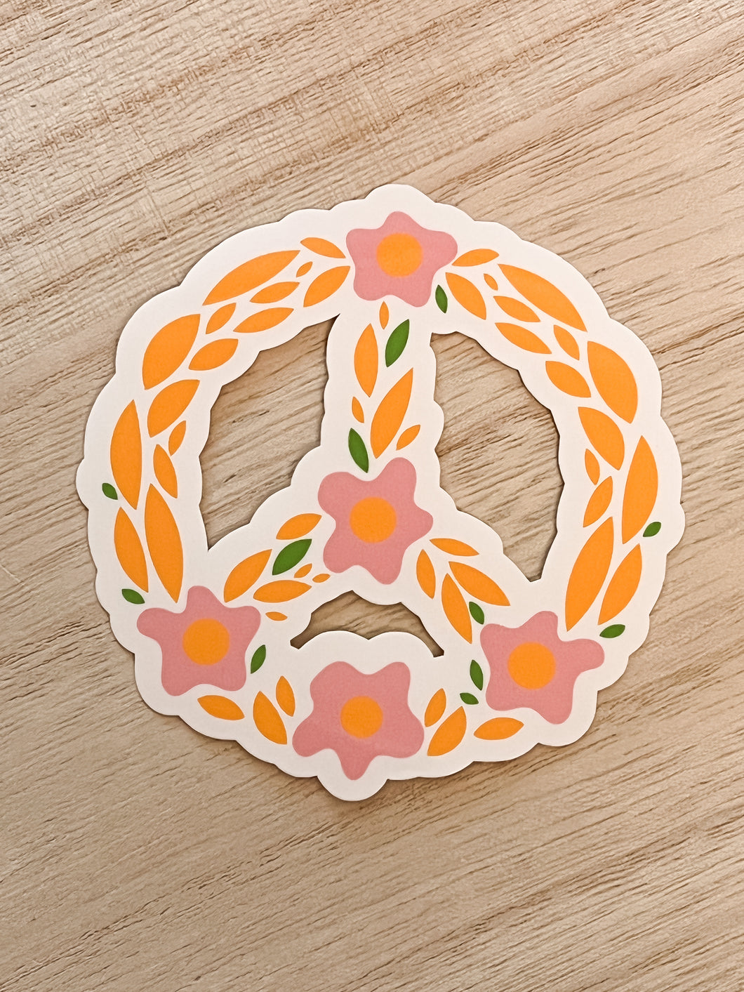 Floral Peace Sign- Sticker